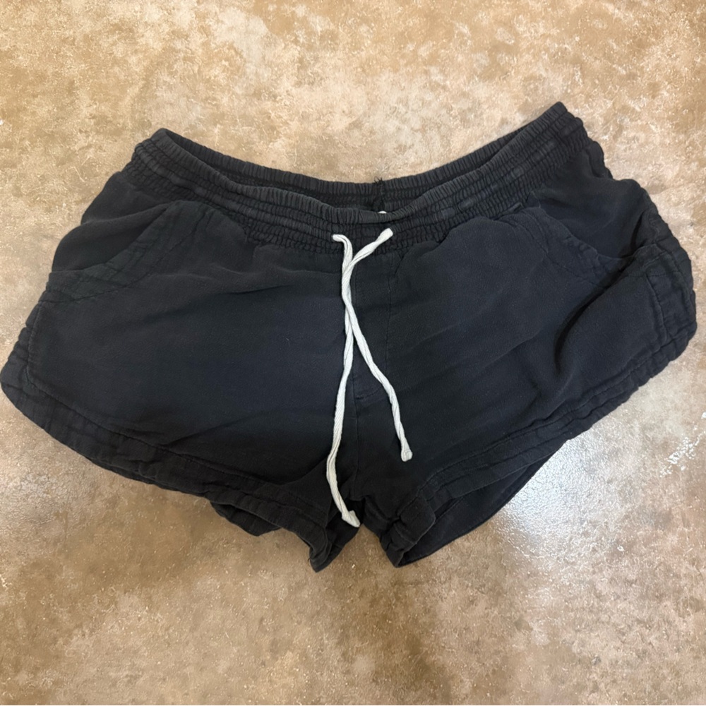 Rip Curl Black Elastic Waist Shorts with Logo Tag